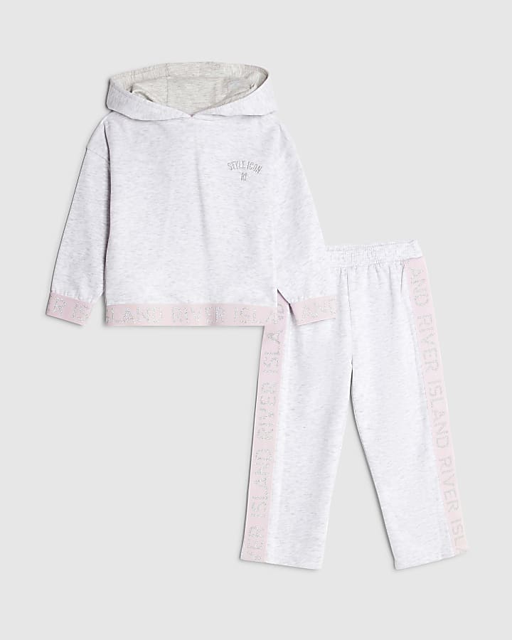 Mini Girls Grey RI Hoodie Set