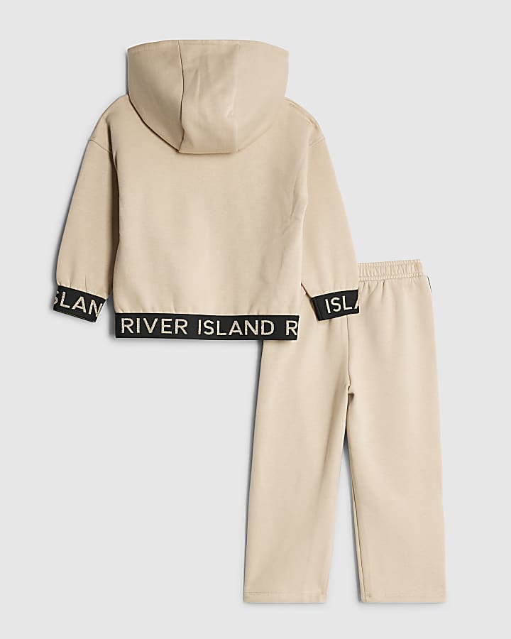 Mini Girls Beige RI Hoodie Set