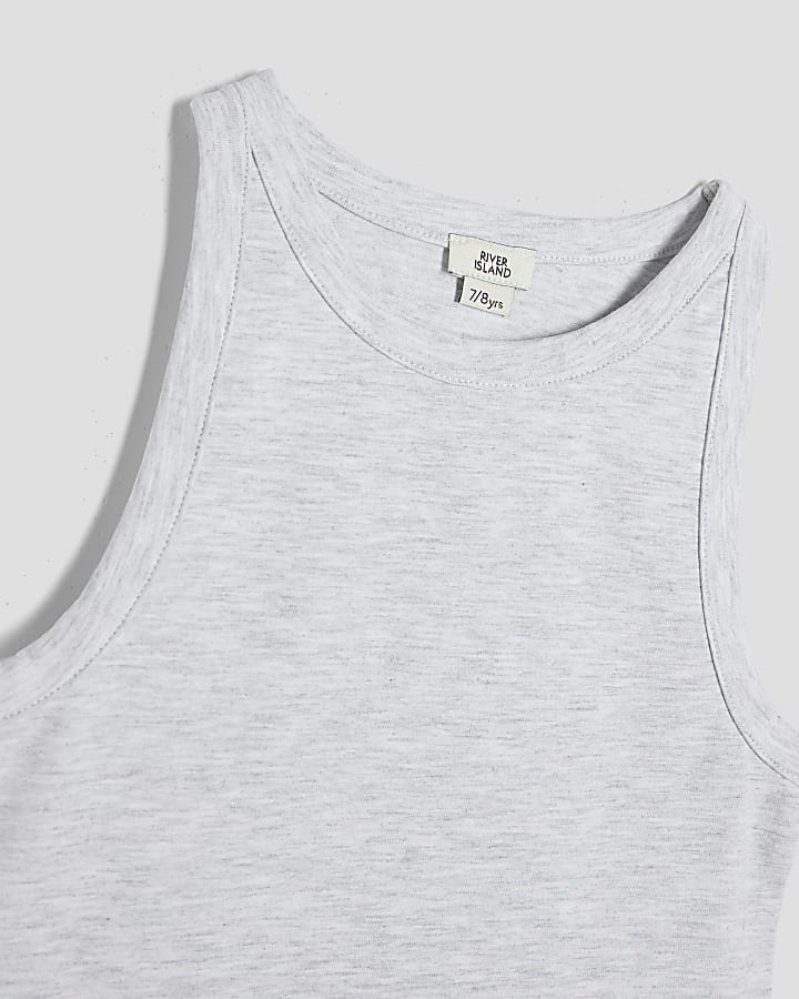 Girls Grey Glitter RI Tank Top Set