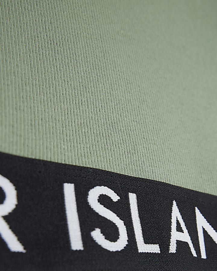 Girls Khaki Ribbed RI Long Sleeve Top