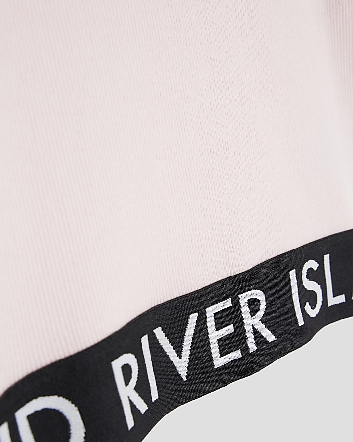 Girls Pink Ribbed RI Long Sleeve Top