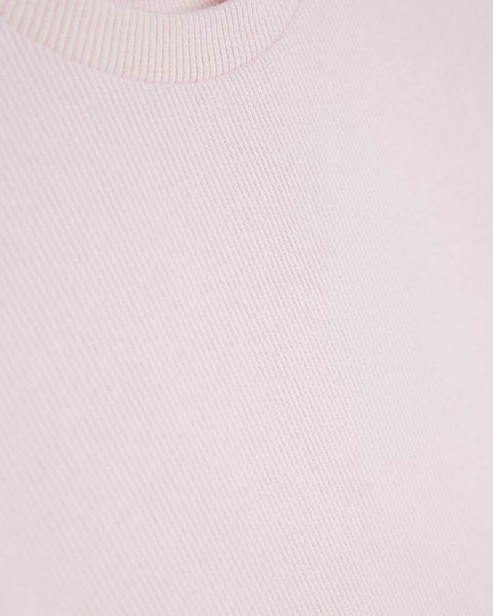 Girls Pink Ribbed RI Waistband Top