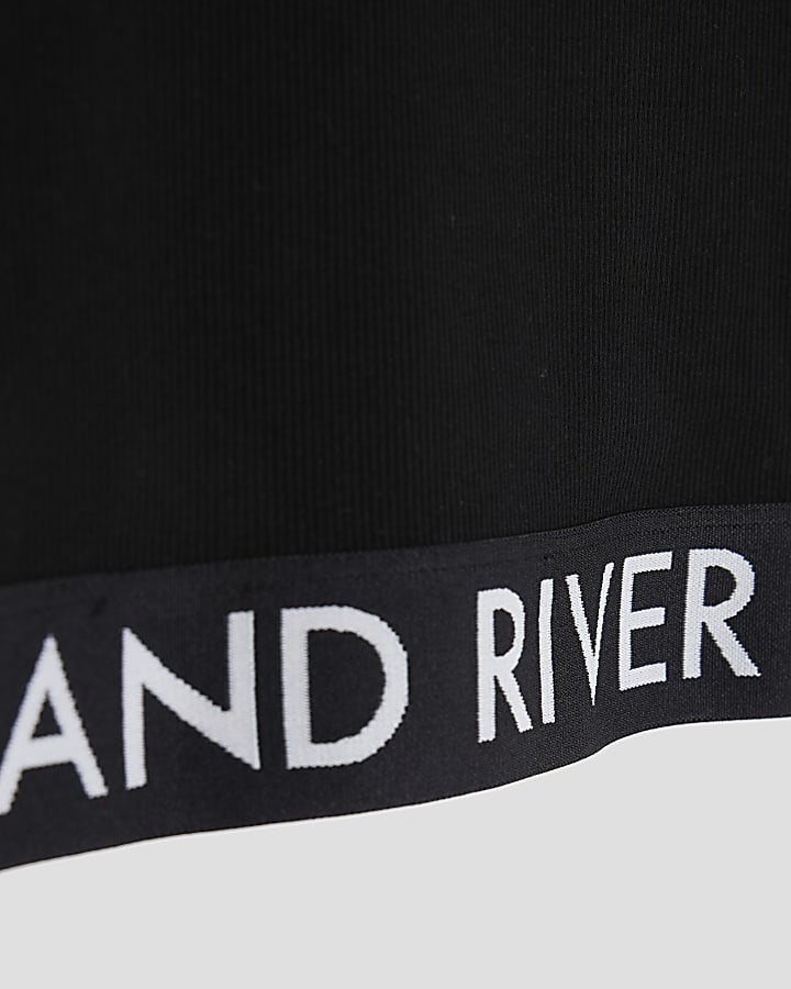 Girls Black Ribbed RI Waistband Top