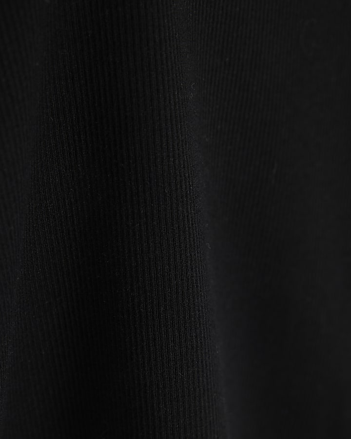 Girls Black Ribbed RI Waistband Top
