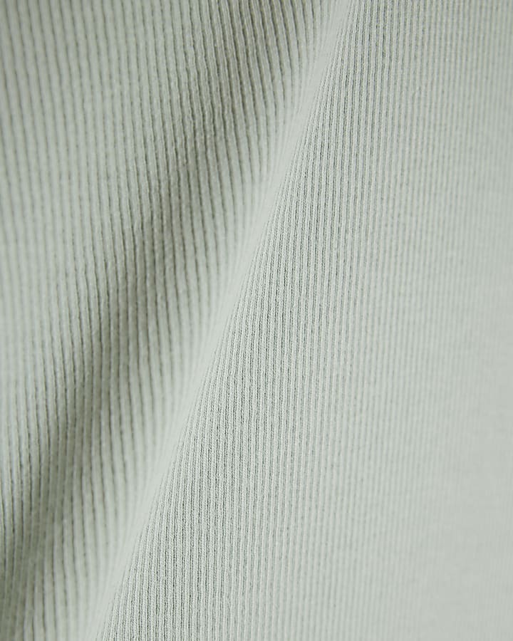 Girls Green Ribbed RI Waistband Top