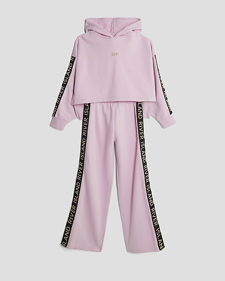 Girls Pink RI Hoodie And Trousers Set