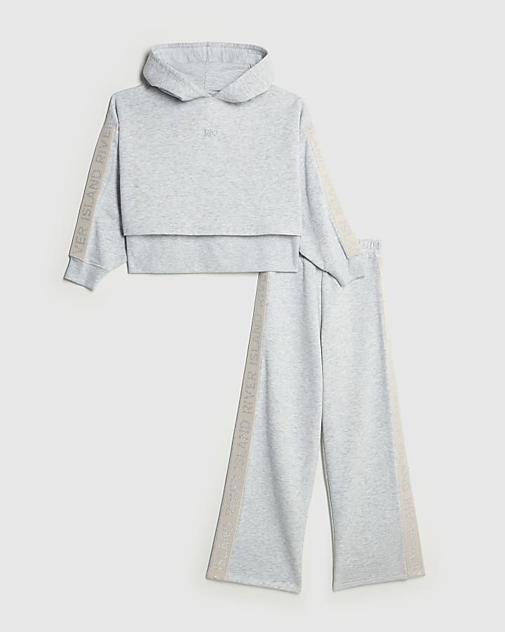 Girls Grey Hooded RI Sweatshirt Set