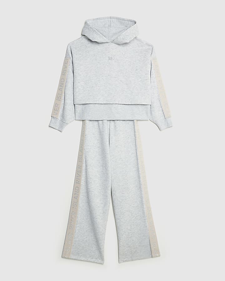 Girls Grey Hooded RI Sweatshirt Set
