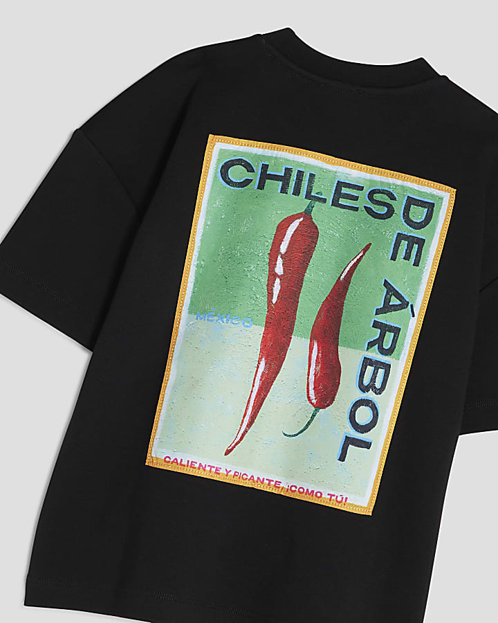 Boys Black Atlas Chili Patch T-Shirt
