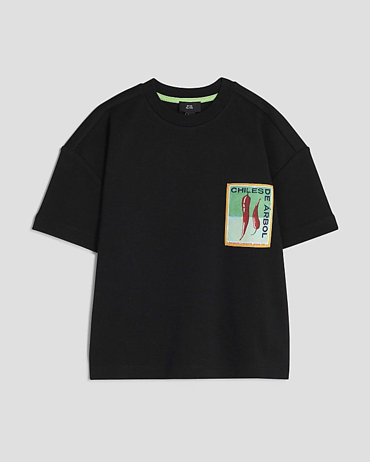 Boys Black Atlas Chili Patch T-Shirt