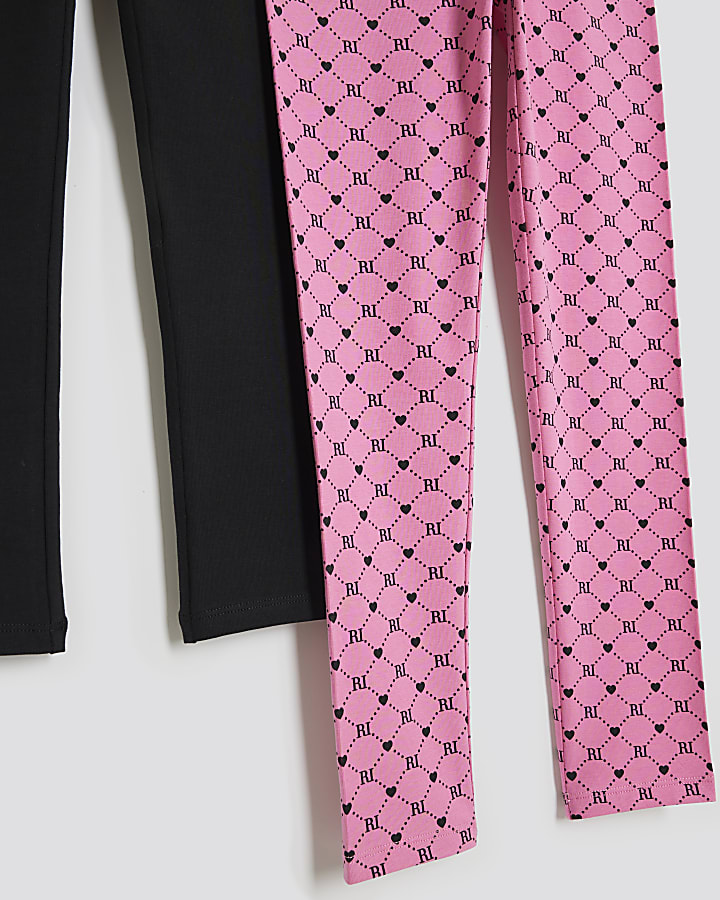 Girls Pink 2 pack2 RI Leggings