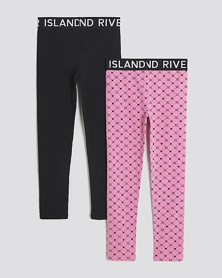 Girls Pink 2 pack2 RI Leggings