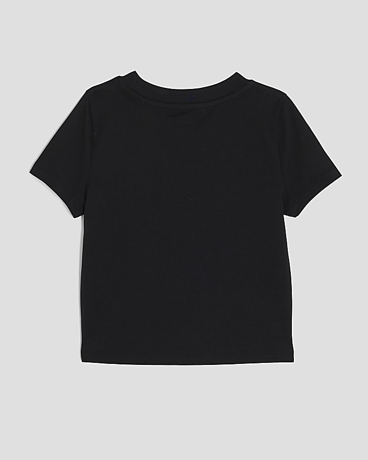 Girls Black Lips Baby T-Shirt