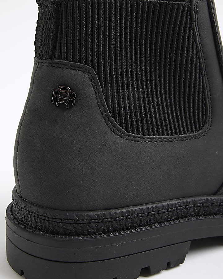 Mini Boys Black Borg Lined Chelsea Boots