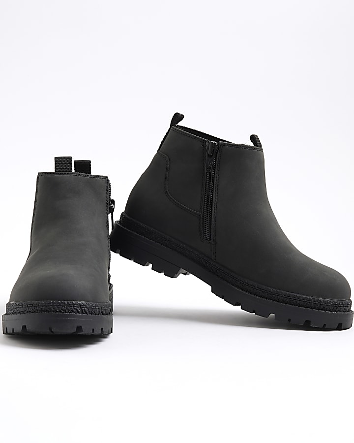 Mini Boys Black Borg Lined Chelsea Boots