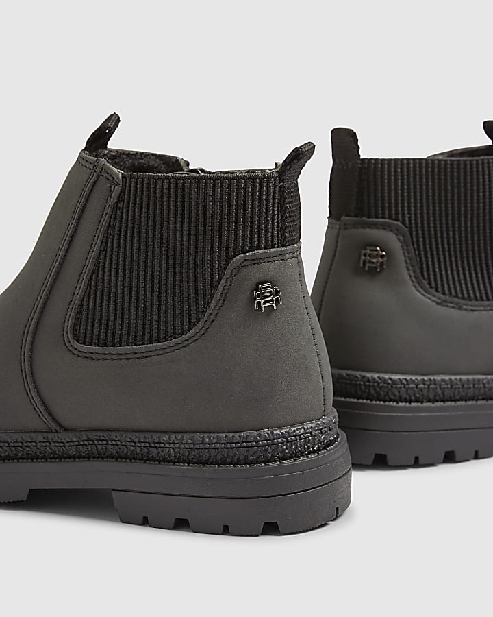 Mini Boys Black Borg Lined Chelsea Boots