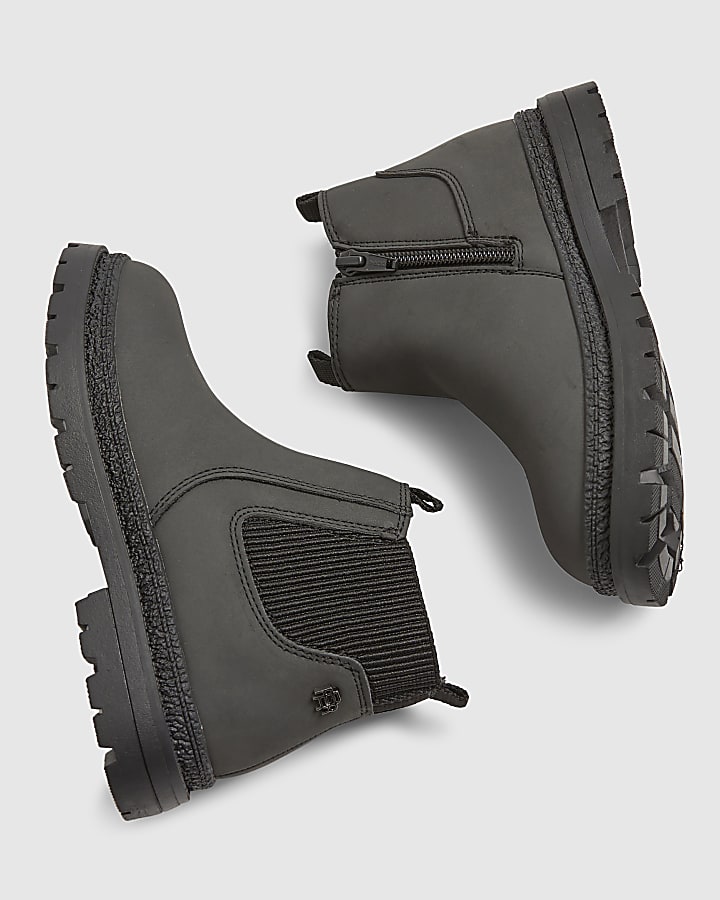 Mini Boys Black Borg Lined Chelsea Boots