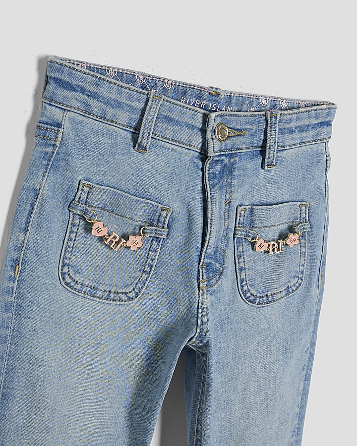 Blue Snaffle Flared Jeans