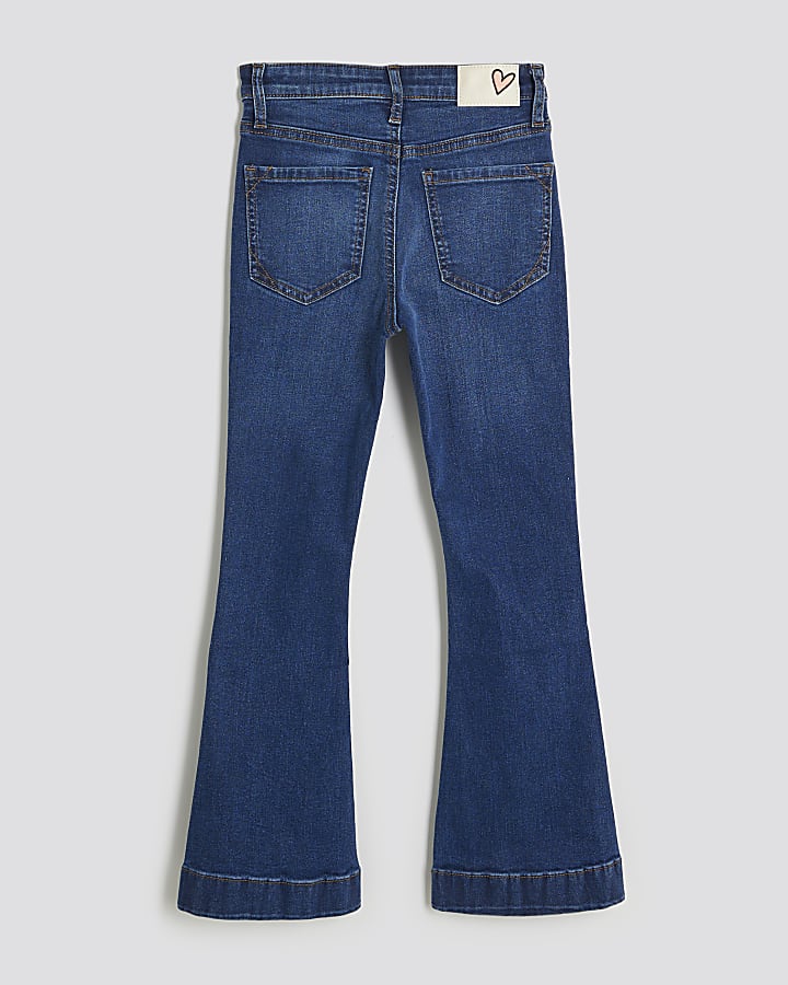 Girls Blue Bow Keyring Flared Jeans