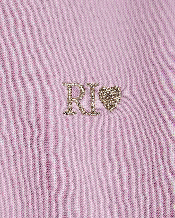 Girls Pink Split Back RI Sweatshirt Set