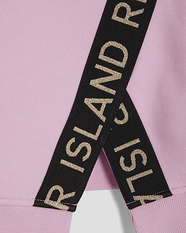 Girls Pink Split Back RI Sweatshirt Set