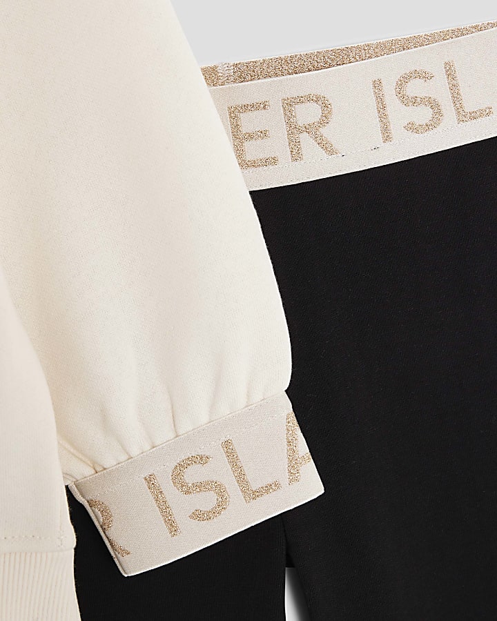 Girls Cream Split Back RI Sweatshirt Set
