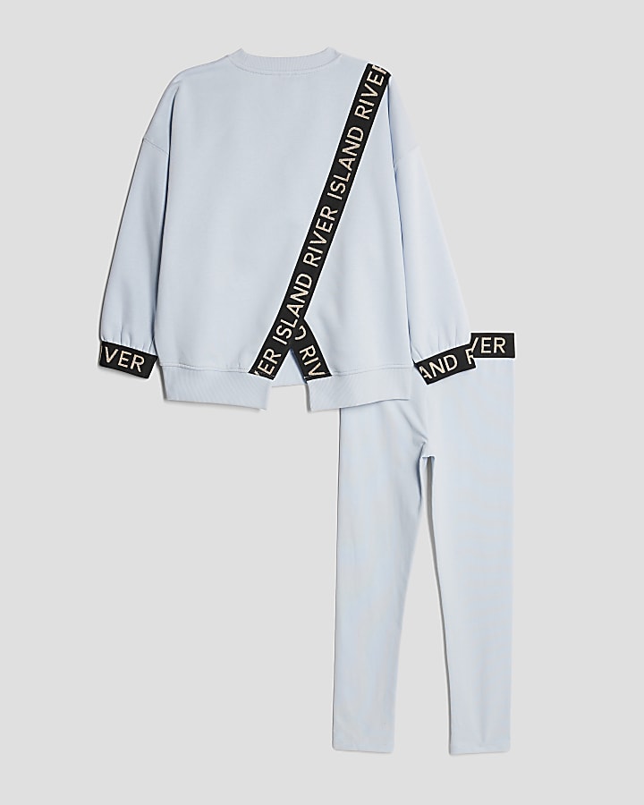 Girls Blue Split Back RI Sweatshirt Set