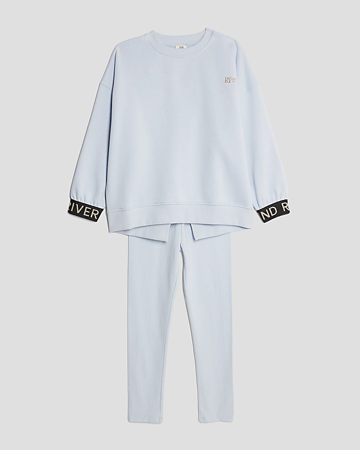 Girls Blue Split Back RI Sweatshirt Set