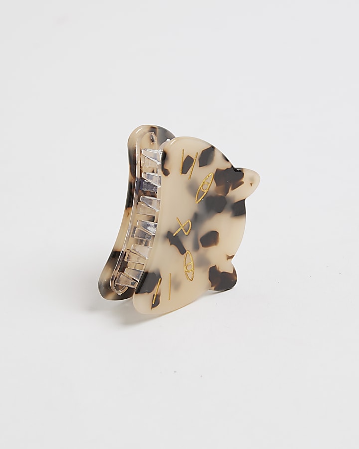 Girls Brown Cat Hair Claw Clip