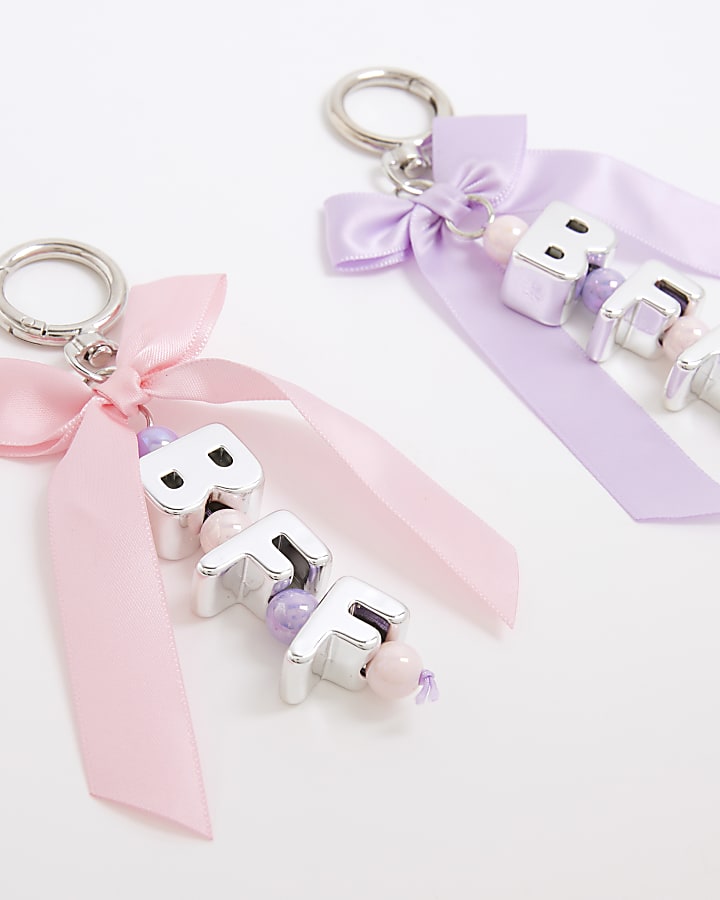 Girls Multi Colour BFF Bow Bag Charms