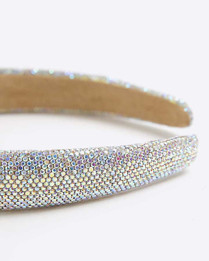 Girls Silver Crystal Hairband