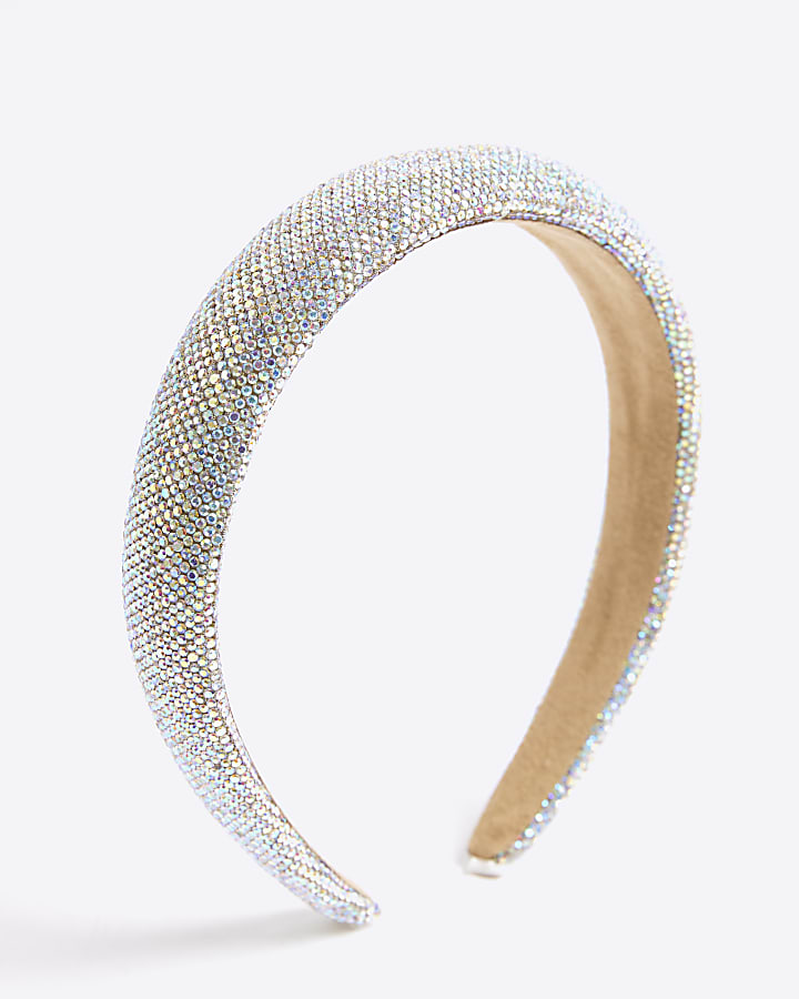 Girls Silver Crystal Hairband