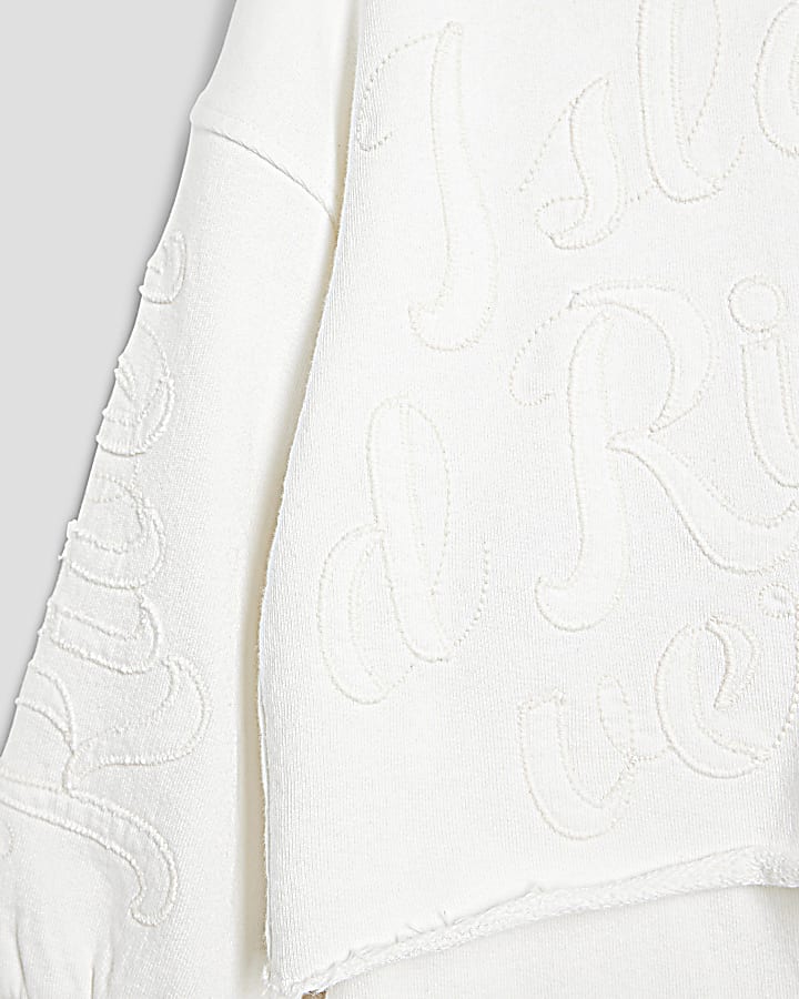 Mini Girls Cream RI Hoodie And Shorts Set