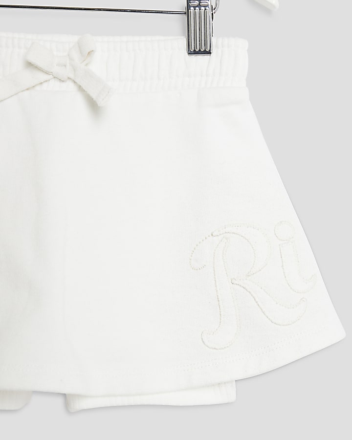 Mini Girls Cream RI Hoodie And Shorts Set