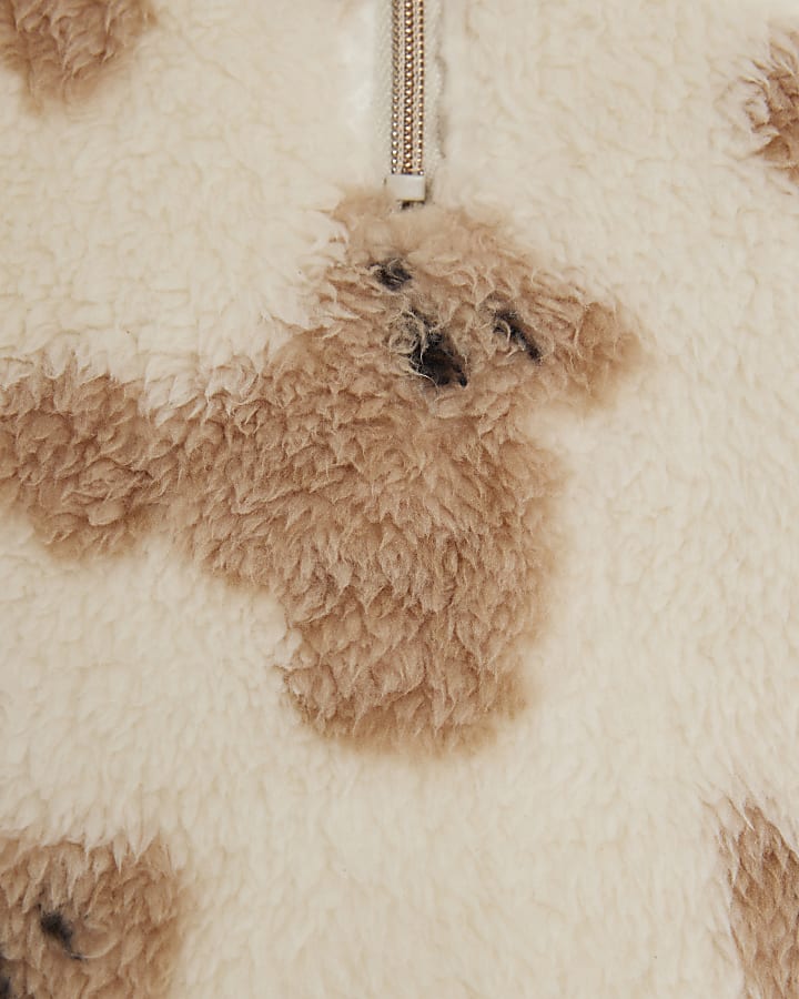 Baby Boys Beige Faux Fur Bear Set