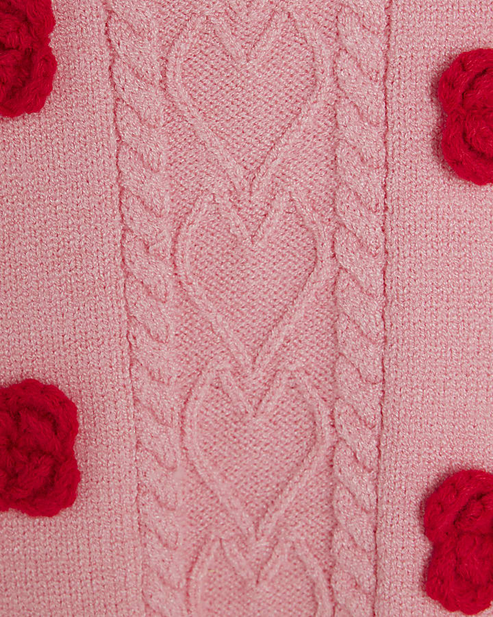 Baby Girls Pink Knitted Vest 3 Piece Set
