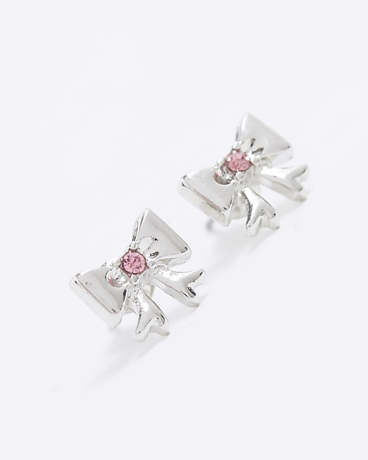 Silver Bow Earrings