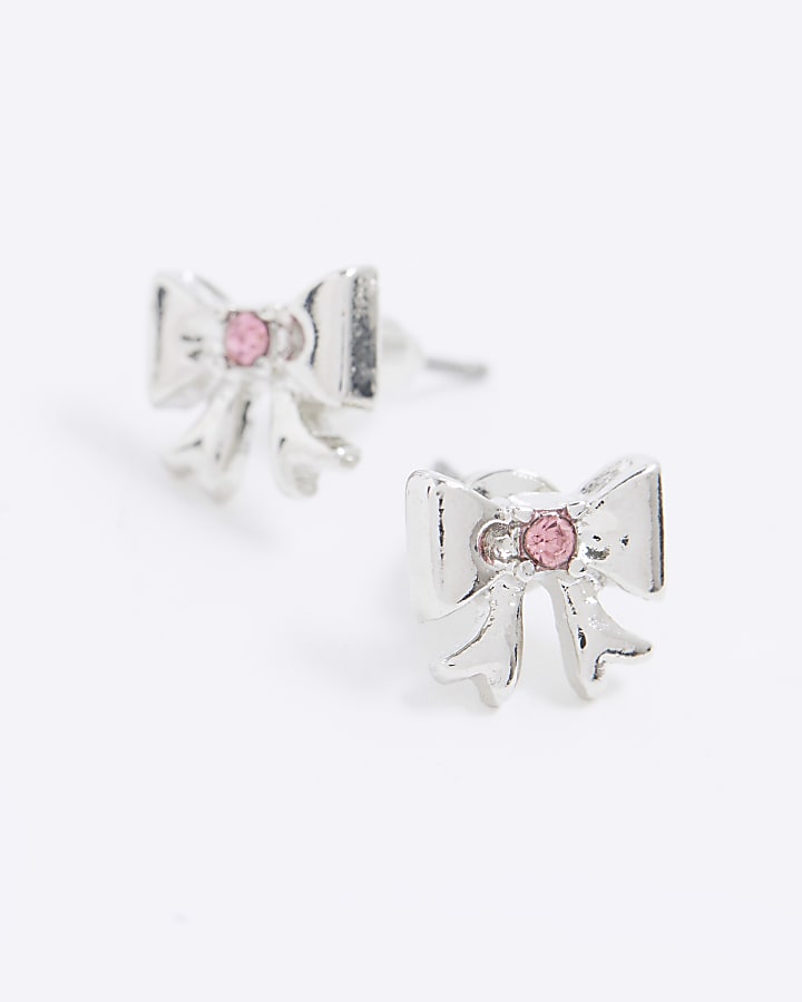 Silver Bow Earrings
