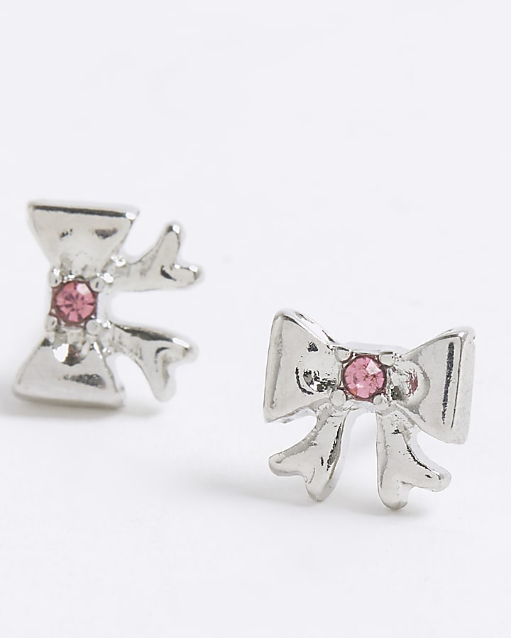 Silver Bow Earrings