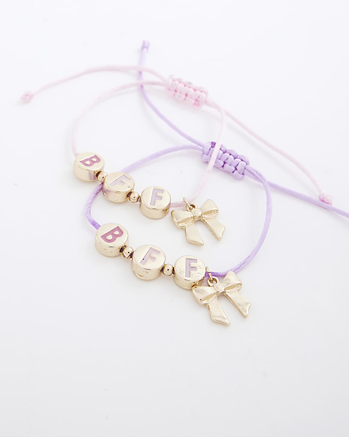 Girls Purple BFF Friendship Bracelets