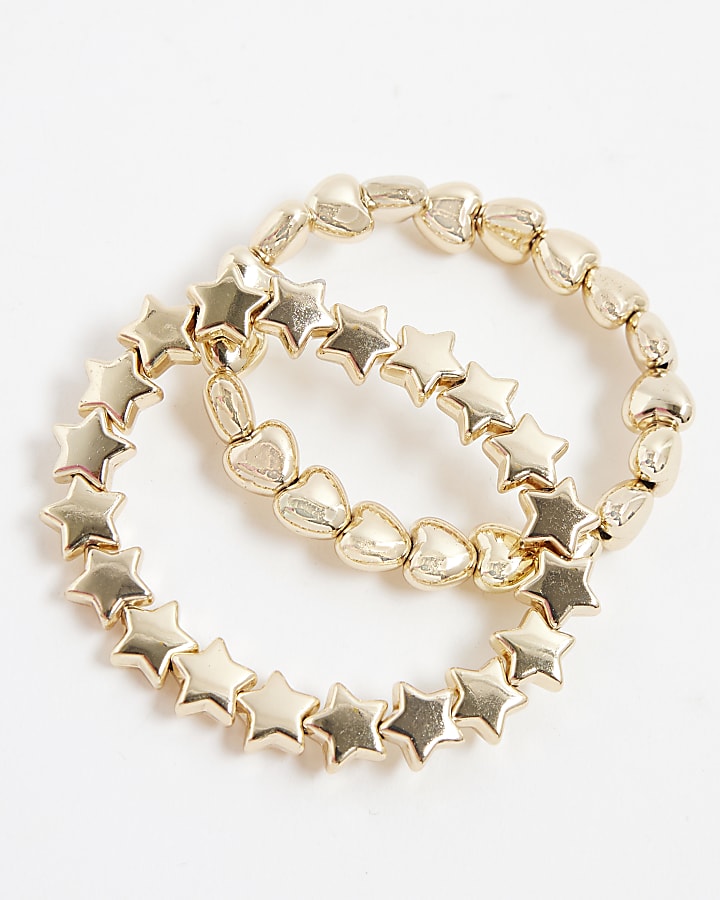 Girls Gold Heart Bestie Bracelet Set
