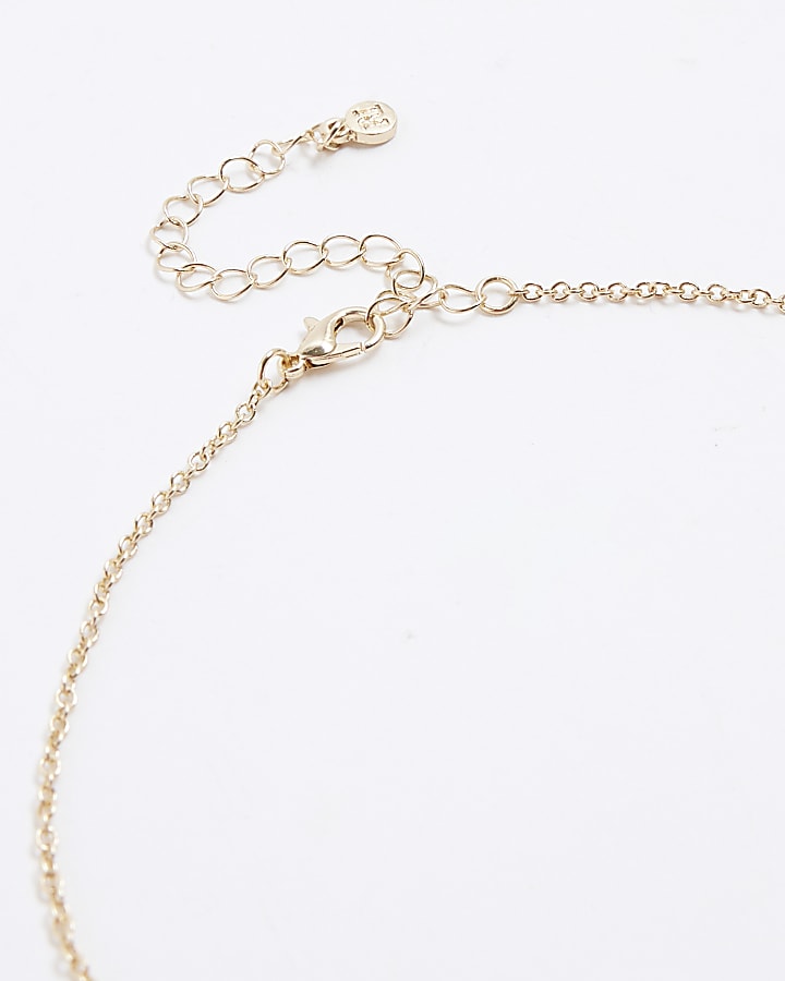 Gold Heart Locket Necklace Set