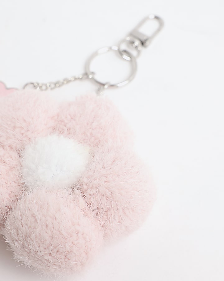 Girls Pink Flower Bag Charm