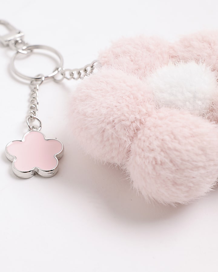 Girls Pink Flower Bag Charm