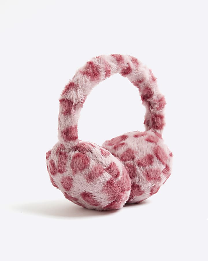 Pink Leopard Print Earmuffs