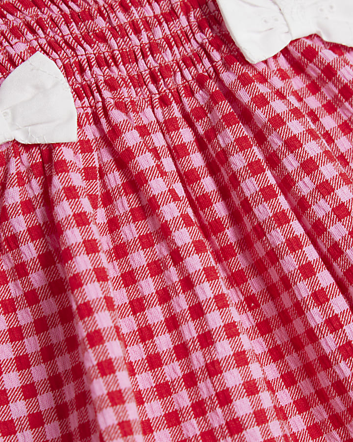 Baby Girls Red Gingham Jersey Set