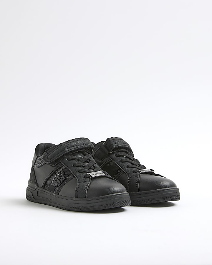 Mini Boys Black Lion Head Trainers
