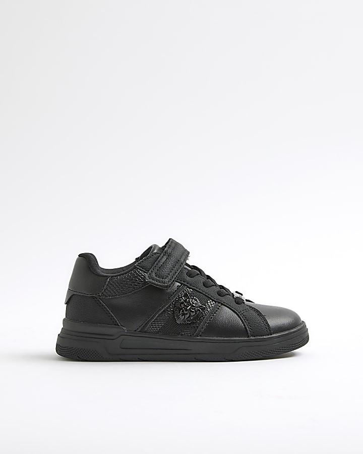 Mini Boys Black Lion Head Trainers