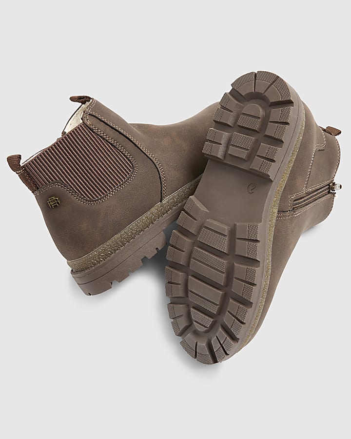 Boys Brown Borg Lined Chelsea Boots