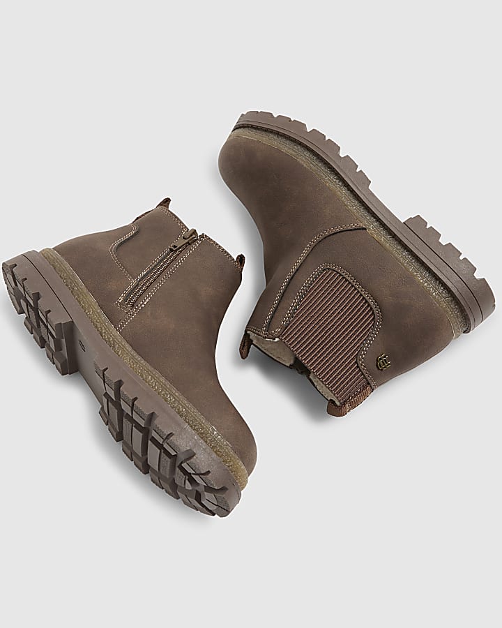 Boys Brown Borg Lined Chelsea Boots